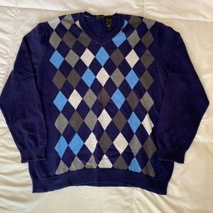 Navy Argyle Sweater